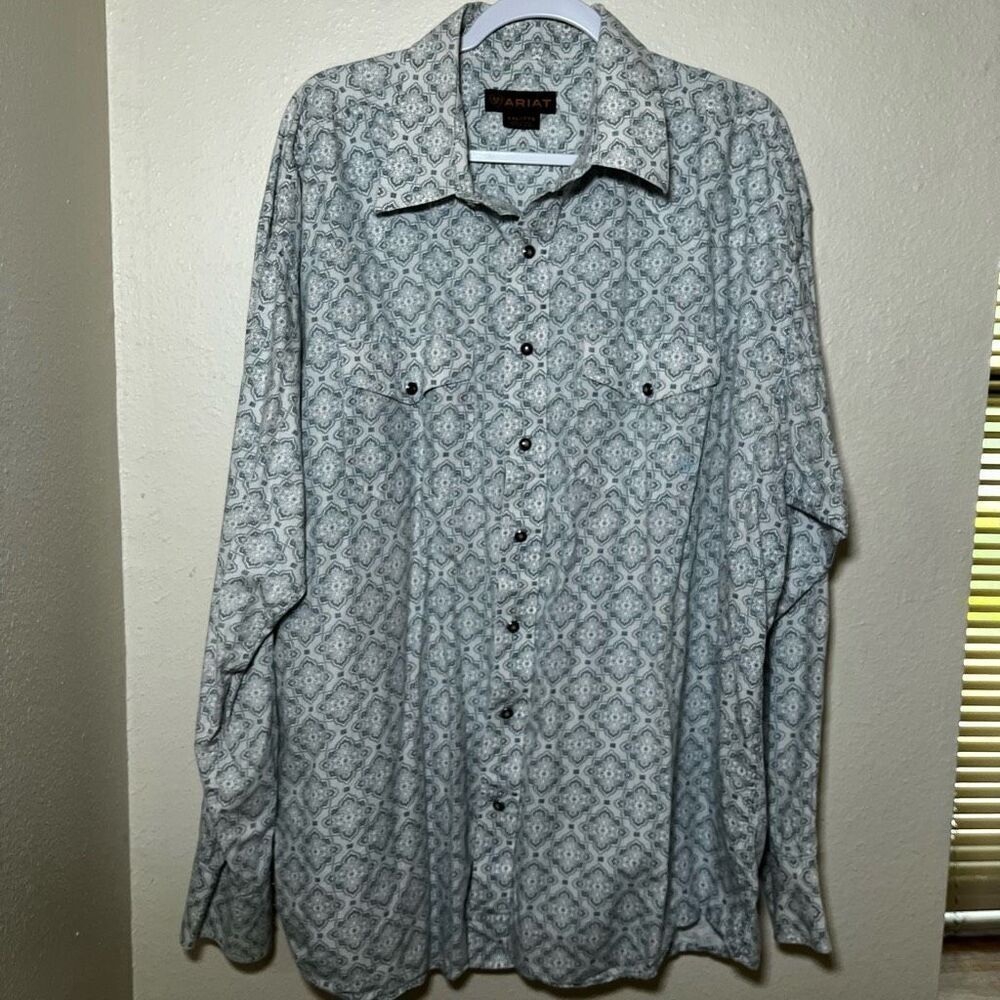 Ariat Men's Shirt Long Sleeve Button Down Size XXL Cotton